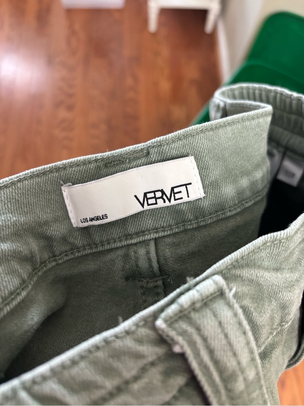 Vervet Olive Green Cargo Pants Size 28 High Rise Utility Straight Leg - Picture 8 of 8